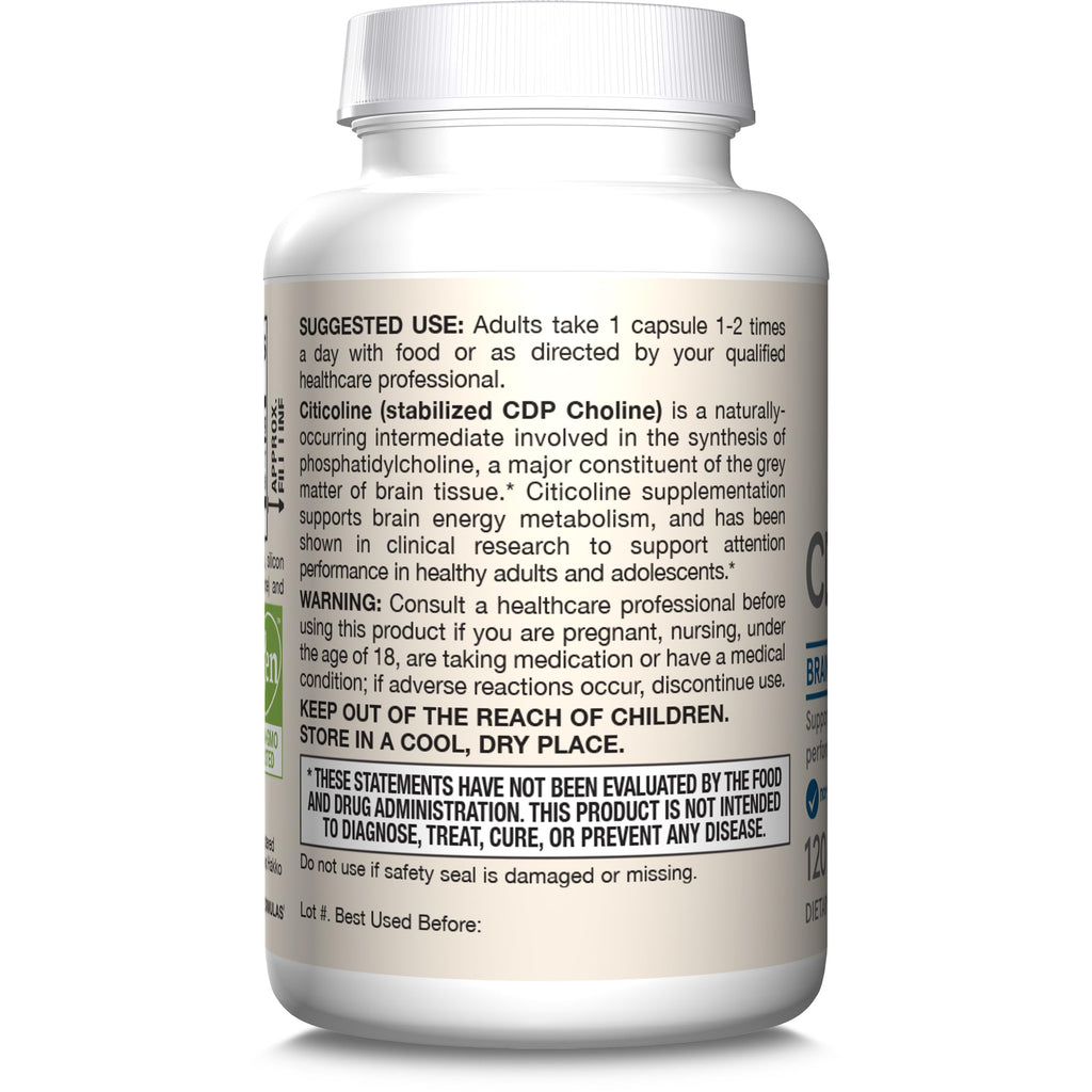 Jarrow Formulas Citicoline (CDP Choline) 250 mg - 60 Capsules