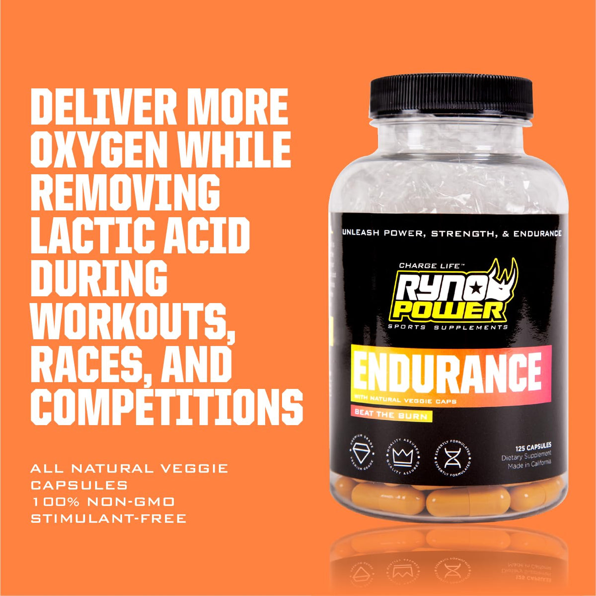 Ryno Power Endurance Capsules - 125 Count - image 5