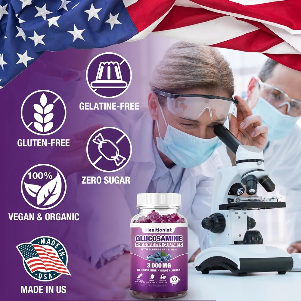 Healtionist Glucosamine Chondroitin Gummies with MSM & Elderberry - 120 Count - image 6