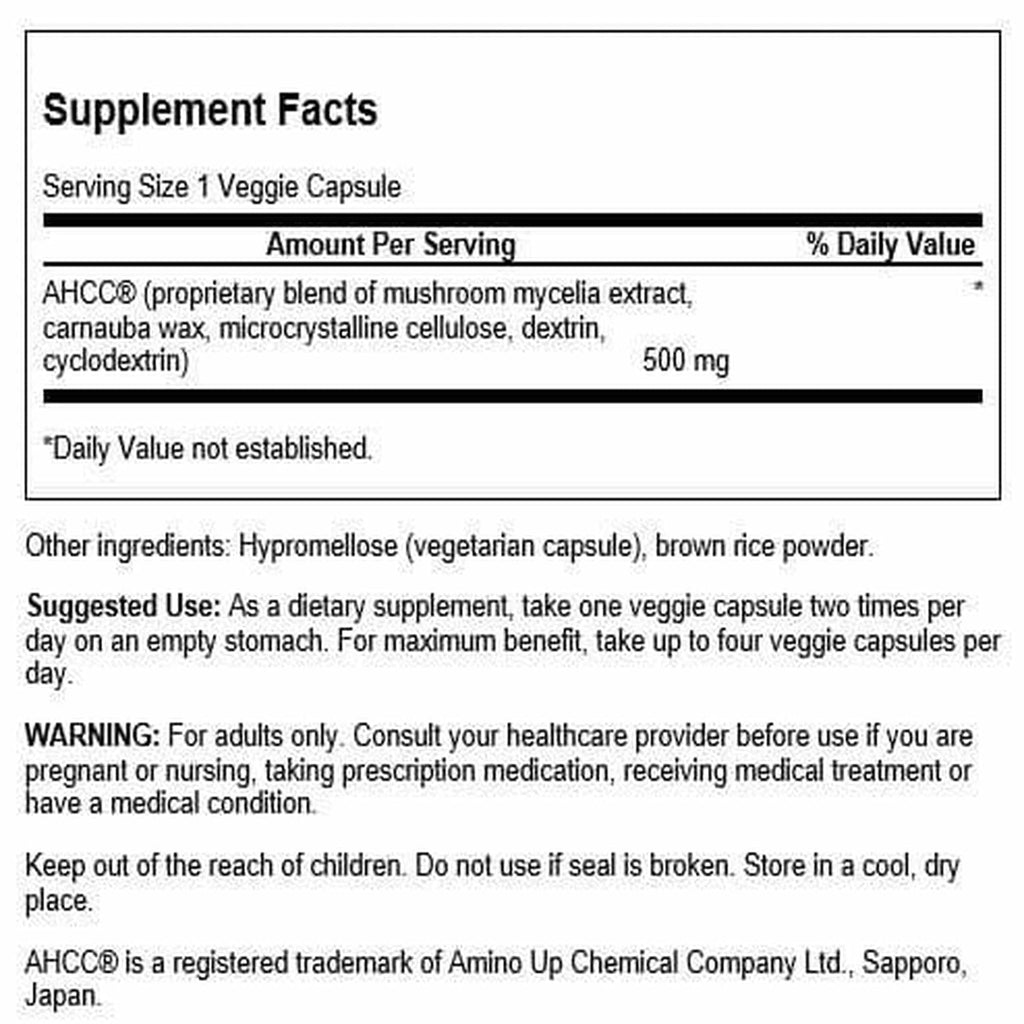 Swanson Maximum Strength AHCC Mushroom Extract 500 mg - 180 Vegetarian Capsules - image 2