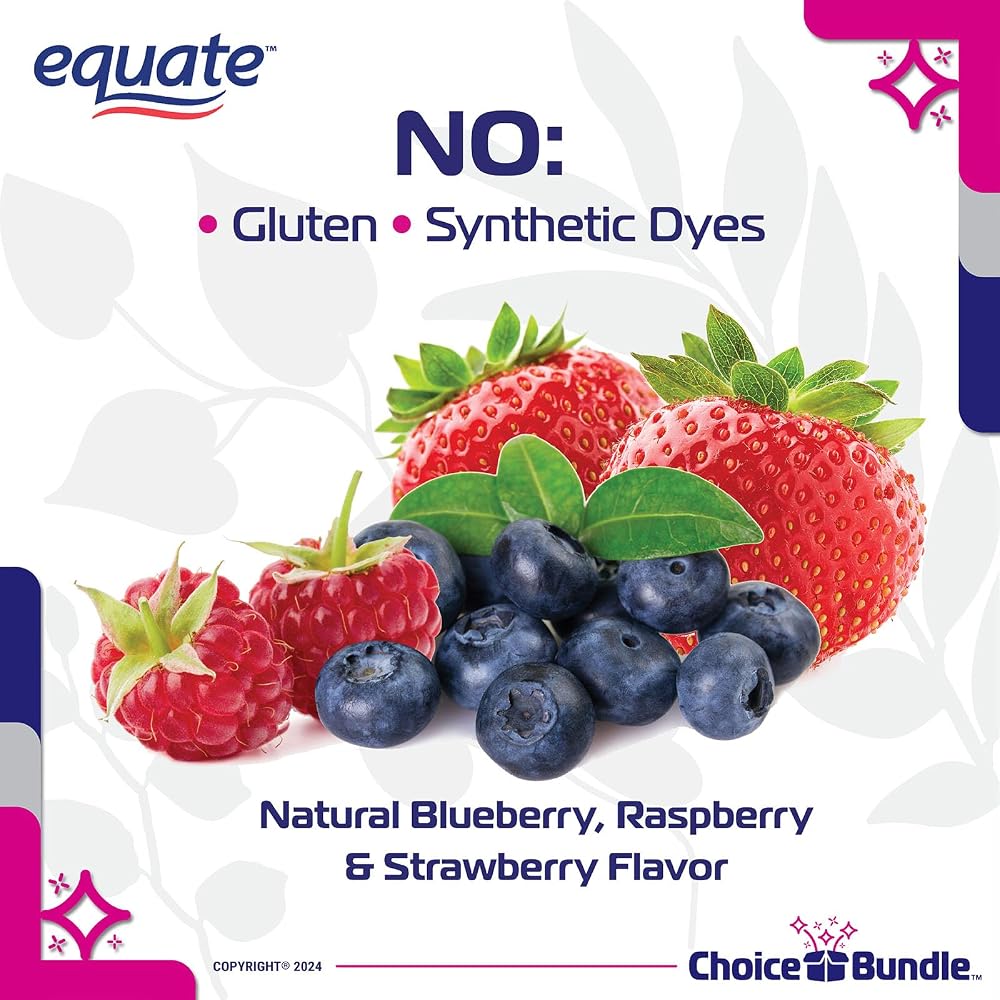 Choice Bundle Equate Glucose Gummies Berry Flavor - 120 Count - image 4