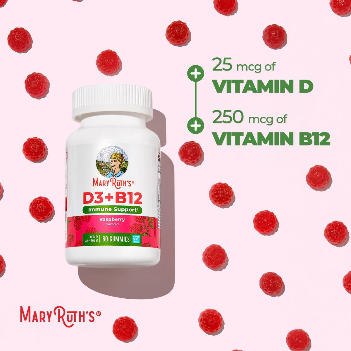 MARYRUTH'S Vitamin D3 + B12 Gummies for Ages 4+ - 60 Servings - image 7