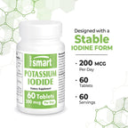 Supersmart Potassium Iodide 200mcg Iodine Supplement - 60 Tablets - image 5
