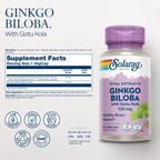 SOLARAY Ginkgo Biloba Extract with Gotu Kola - Ginko Biloba Capsules