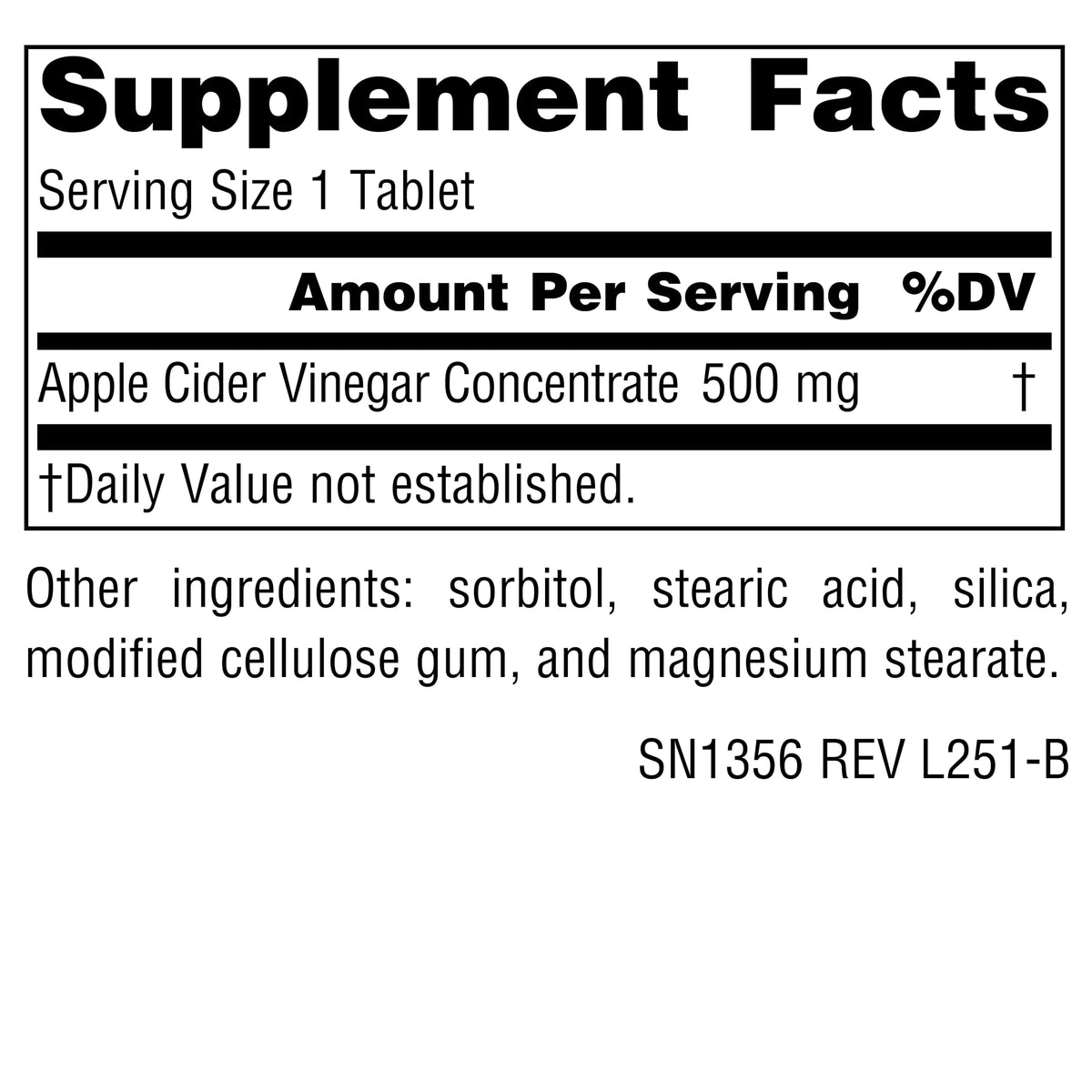 Source Naturals Apple Cider Vinegar 500mg - 180 Tablets - image 2