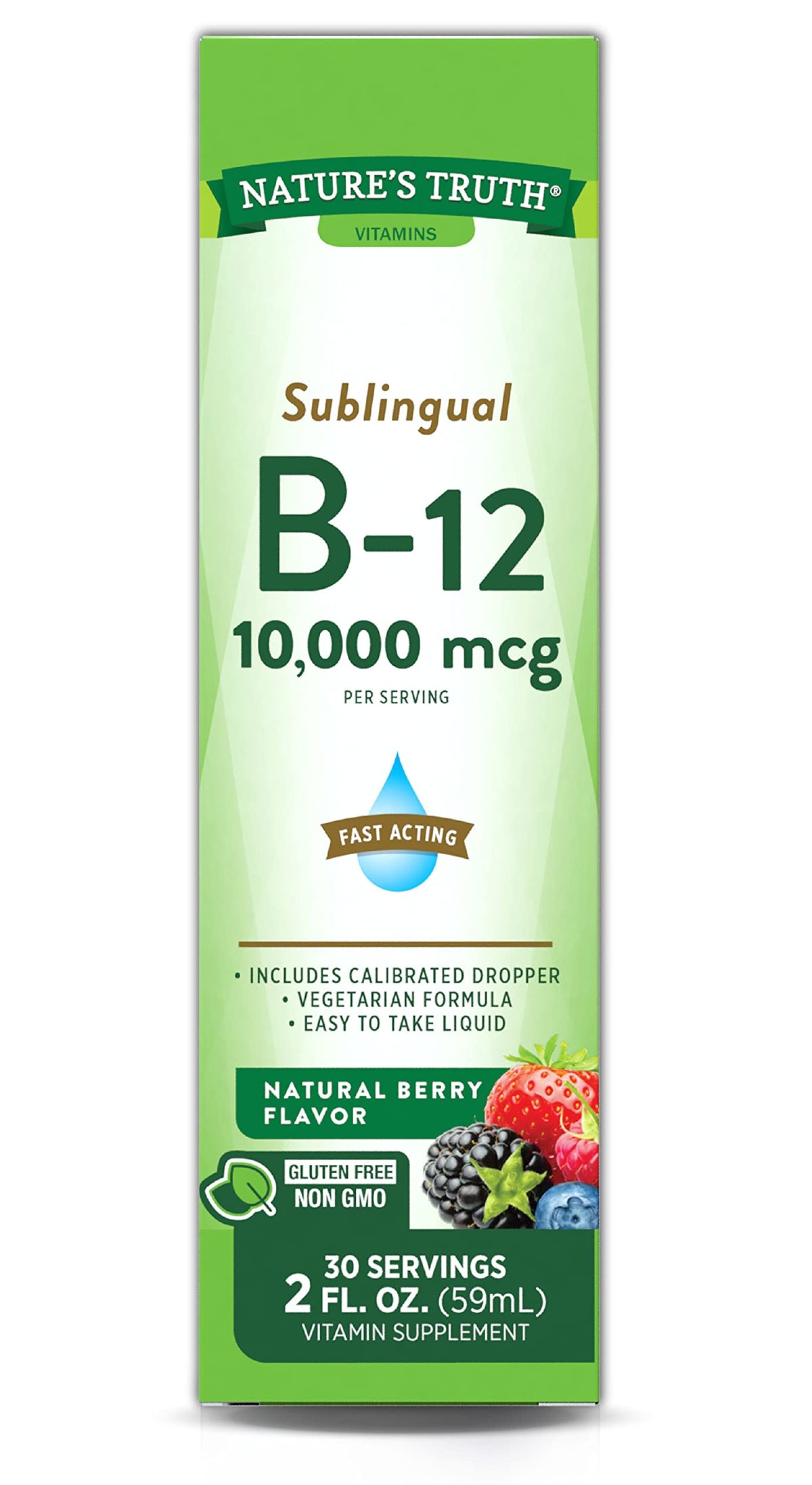 Nature's Truth Sublingual Vitamin B-12 10,000 Mcg Liquid - 2 Fl Oz