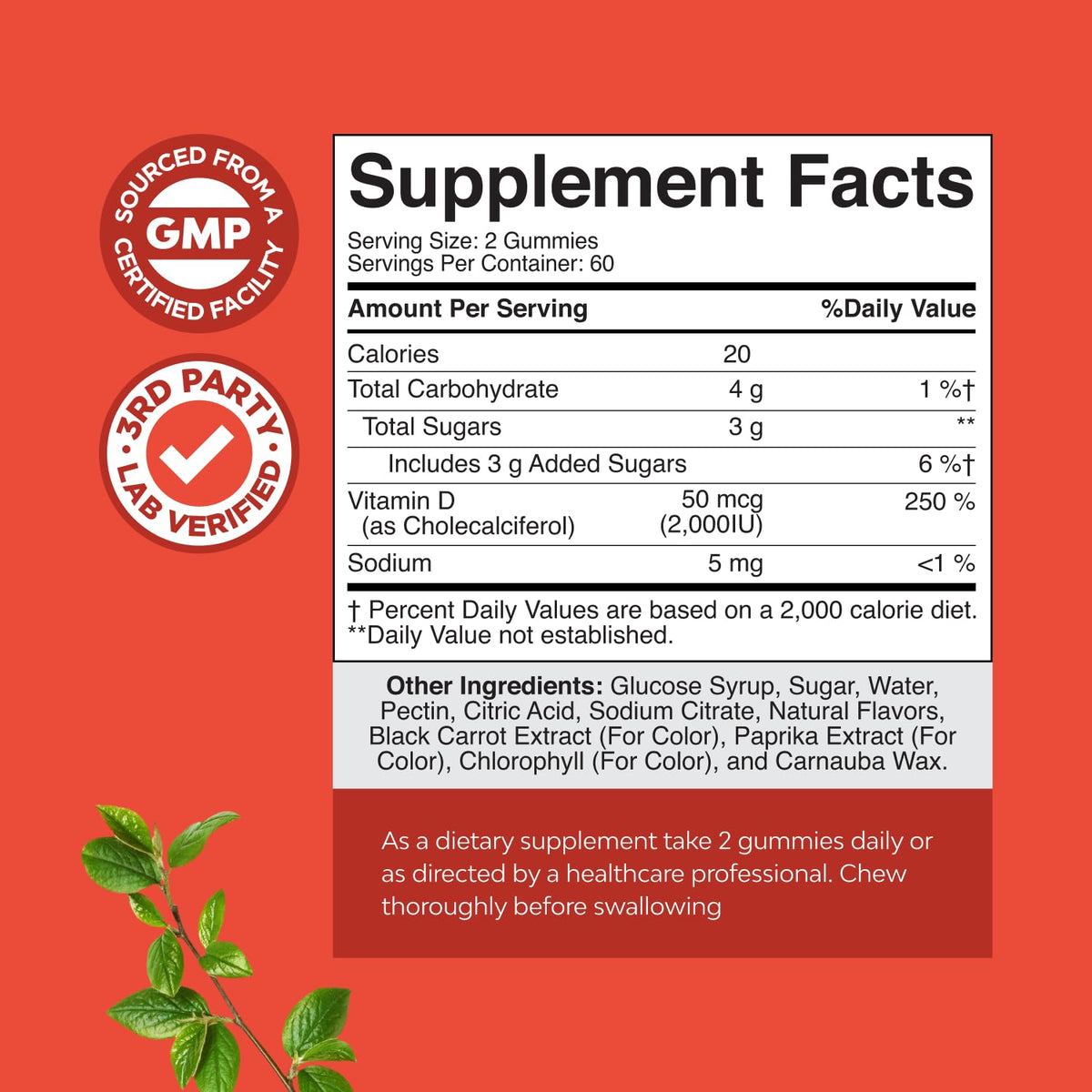 Natures Craft Vitamin D3 2000 IU Gummies - 120 Count - image 8