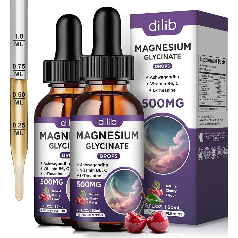 dilib Magnesium Glycinate Supplement, Magnesium Liquid Drops