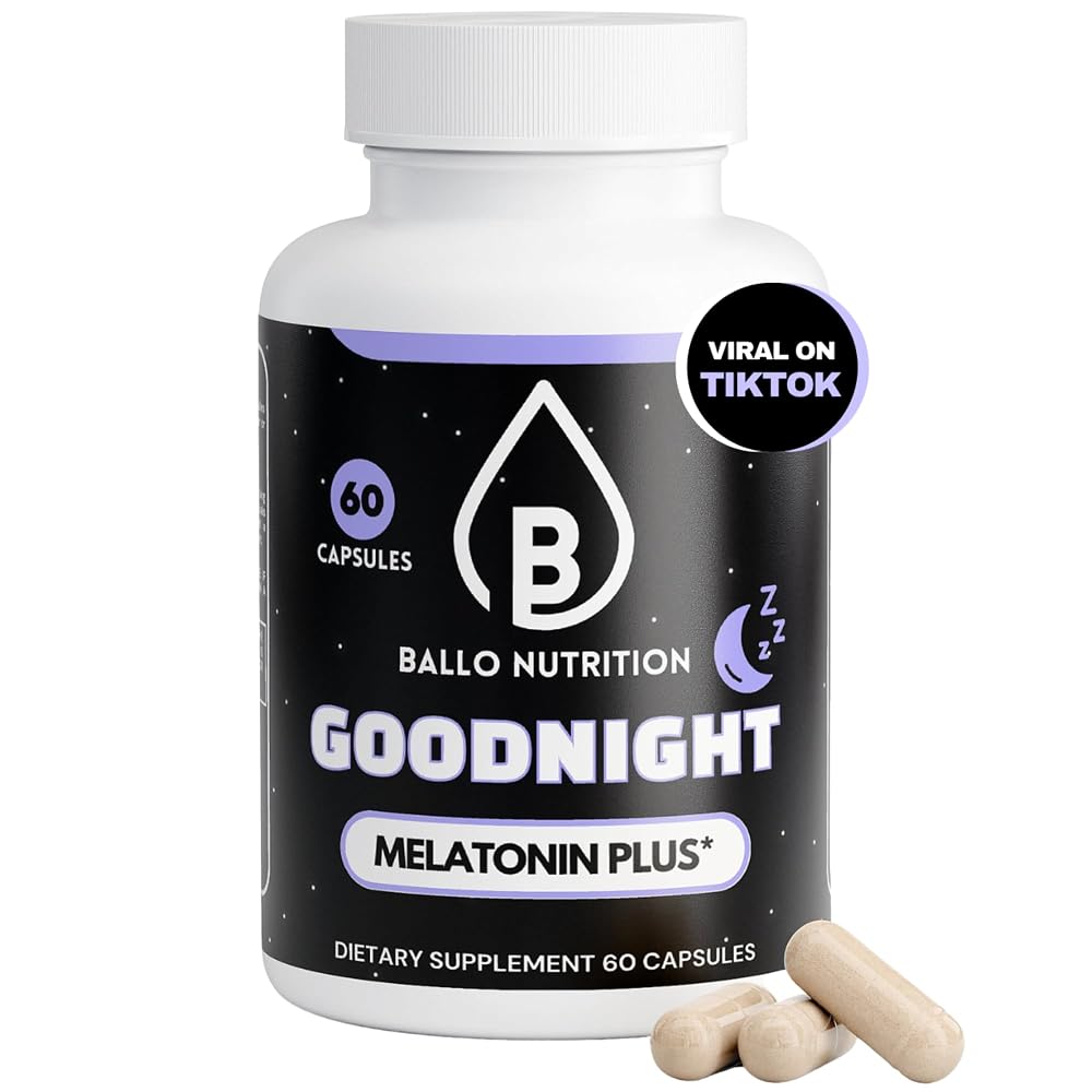 Ballo Nutrition Goodnight Sleep Capsules for Sleep Support - 60 Capsules