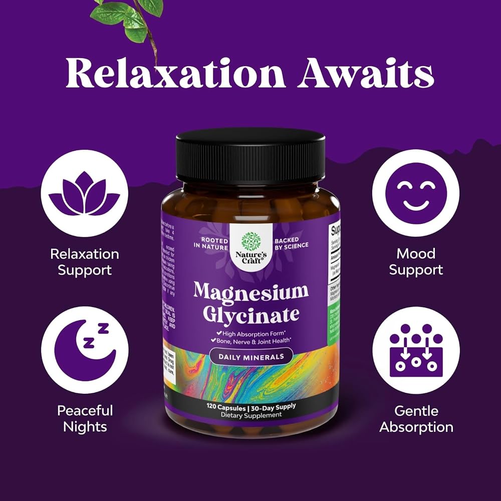 Natures Craft High Absorption Magnesium Glycinate Capsules - 500mg