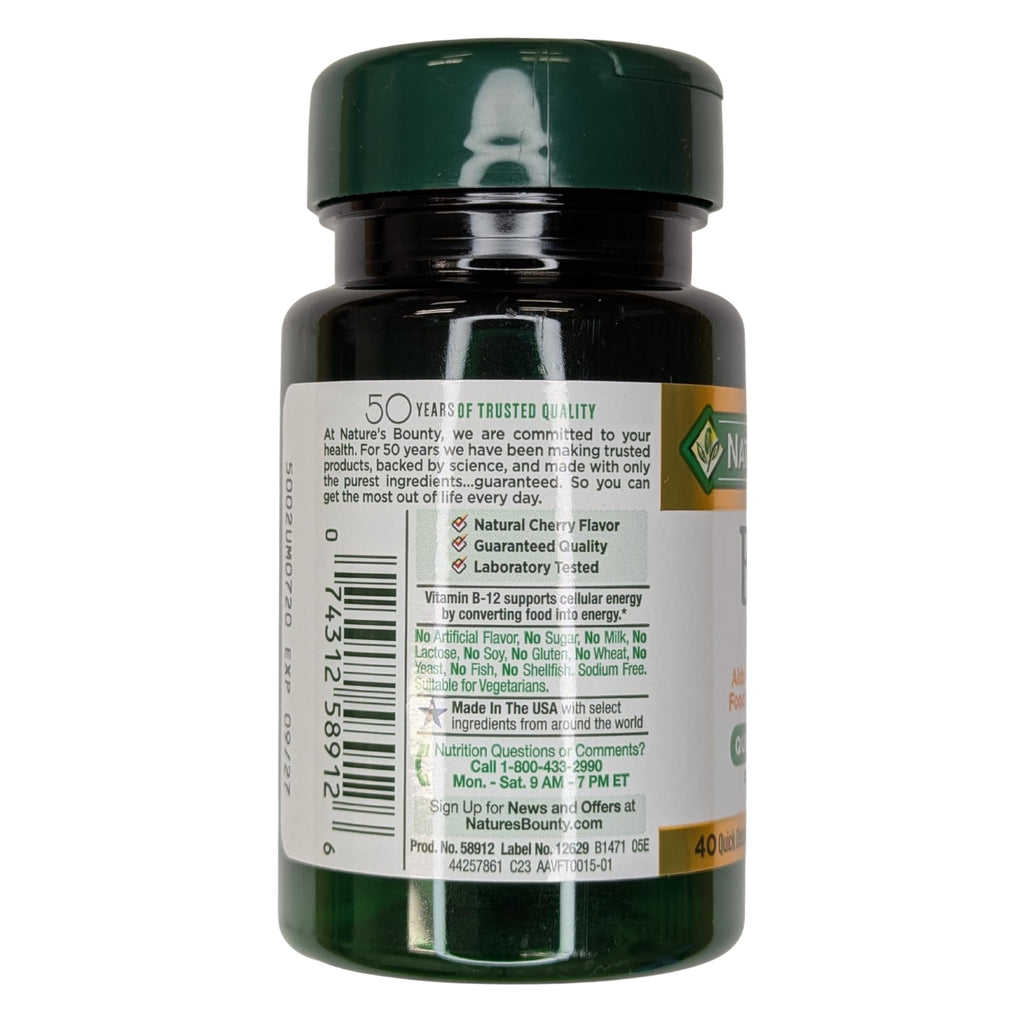 Amazon Pharmacy Nature's Bounty Vitamin B12 5000 mcg Sublingual - 60 Tablets - image 3