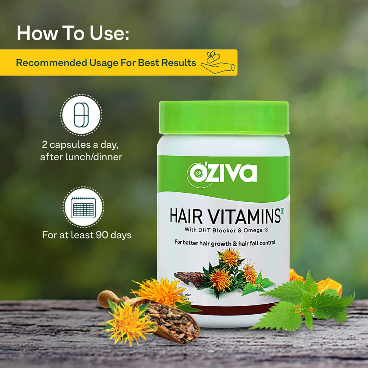 OZiva Hair Vitamins Capsules with Keratin Builder - 2 Count - image 9