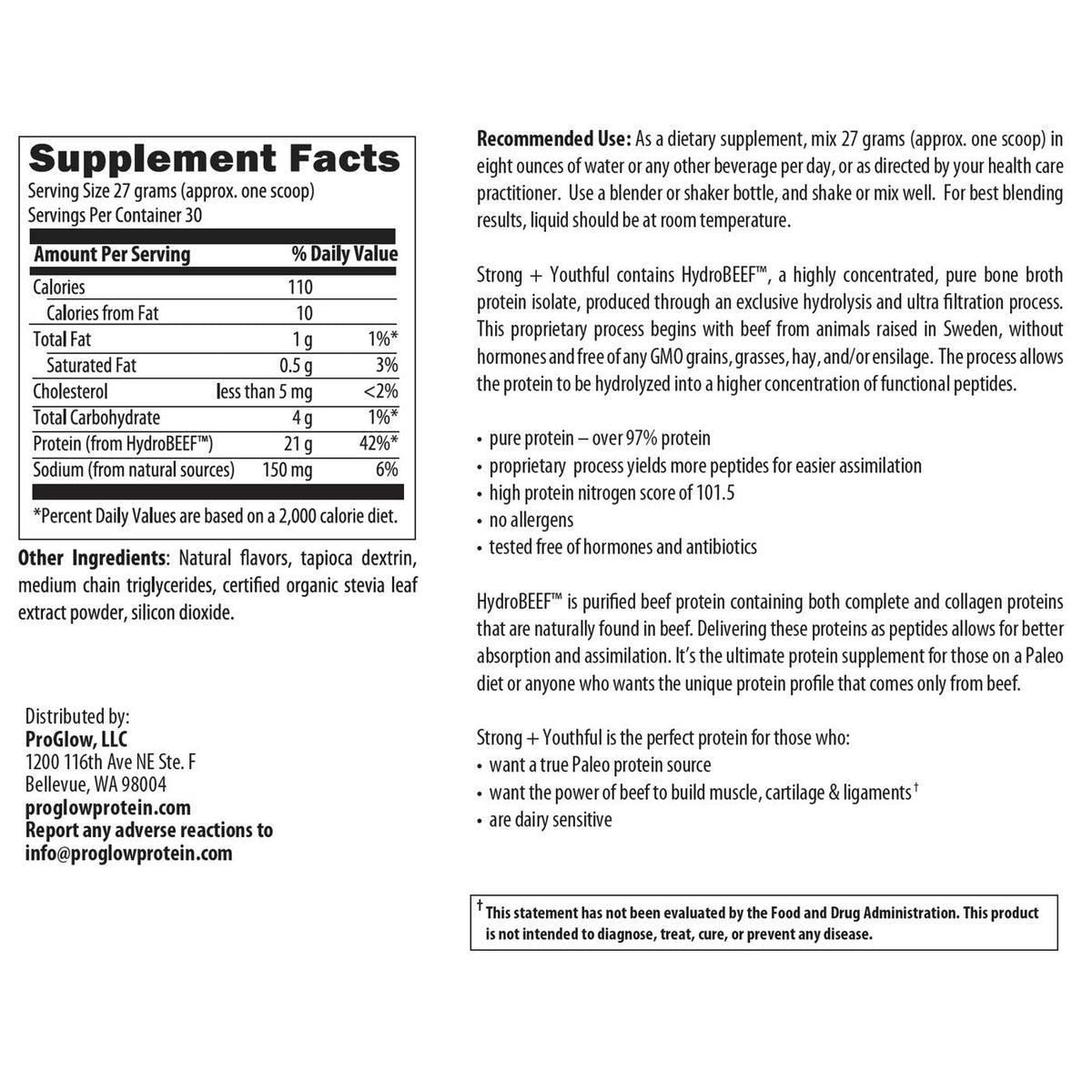 ProGlow Collagen Based Vanilla Protein Shake - 30 Servings - image 2