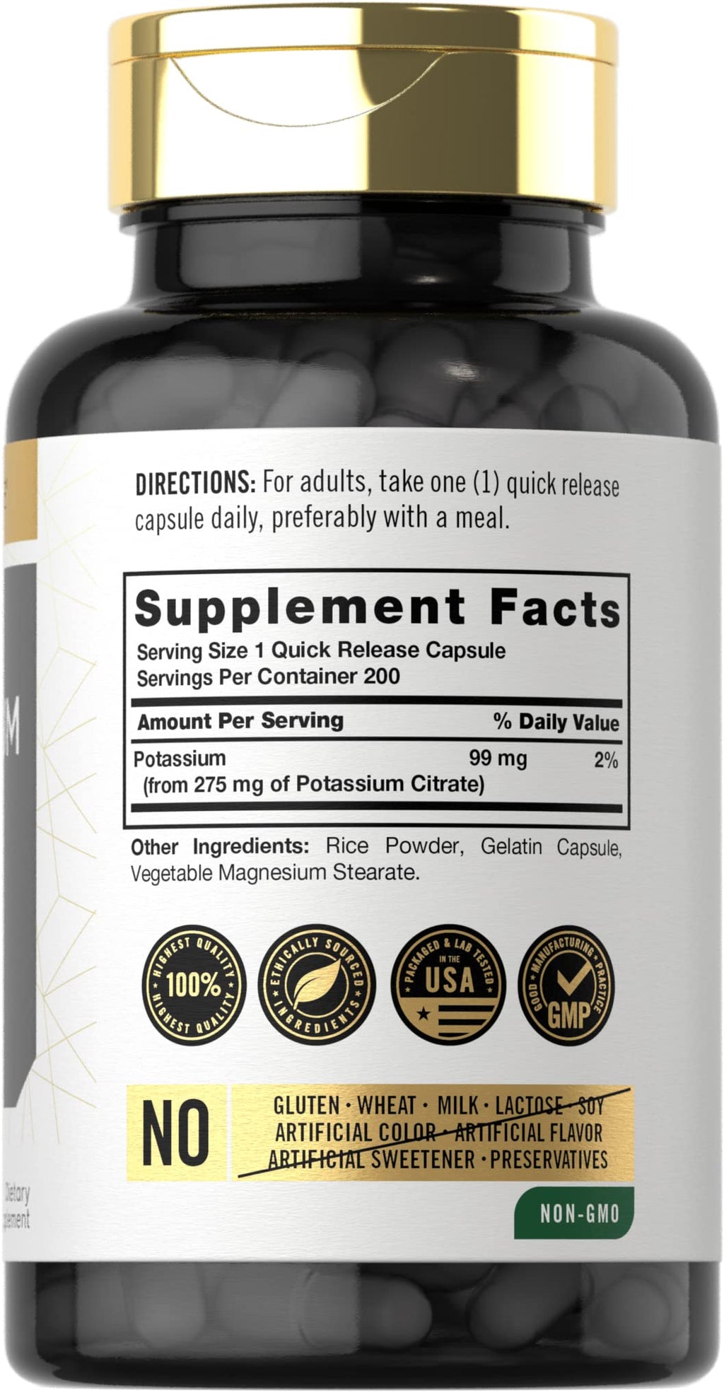Carlyle Potassium Citrate 99mg - 200 Capsules - image 2
