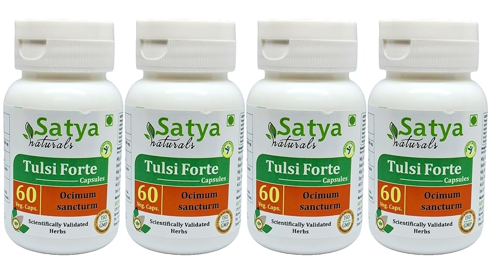 Satya Naturals Tulsi Forte 500 mg Basil Extract - 240 Vegetarian Capsules