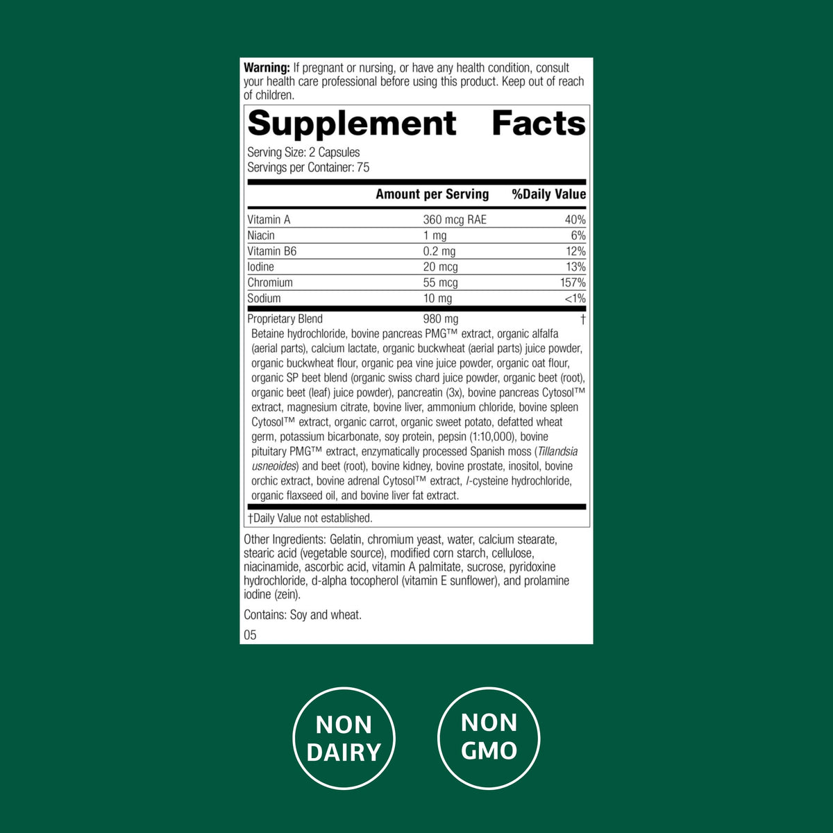 Standard Process Diaplex Pancreas & Gallbladder Support - 150 Capsules - image 2