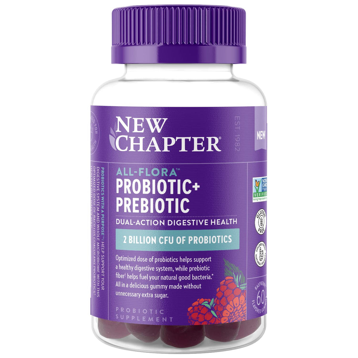 New Chapter All-Flora Probiotic Gummies Gut Health Support - 60 Count