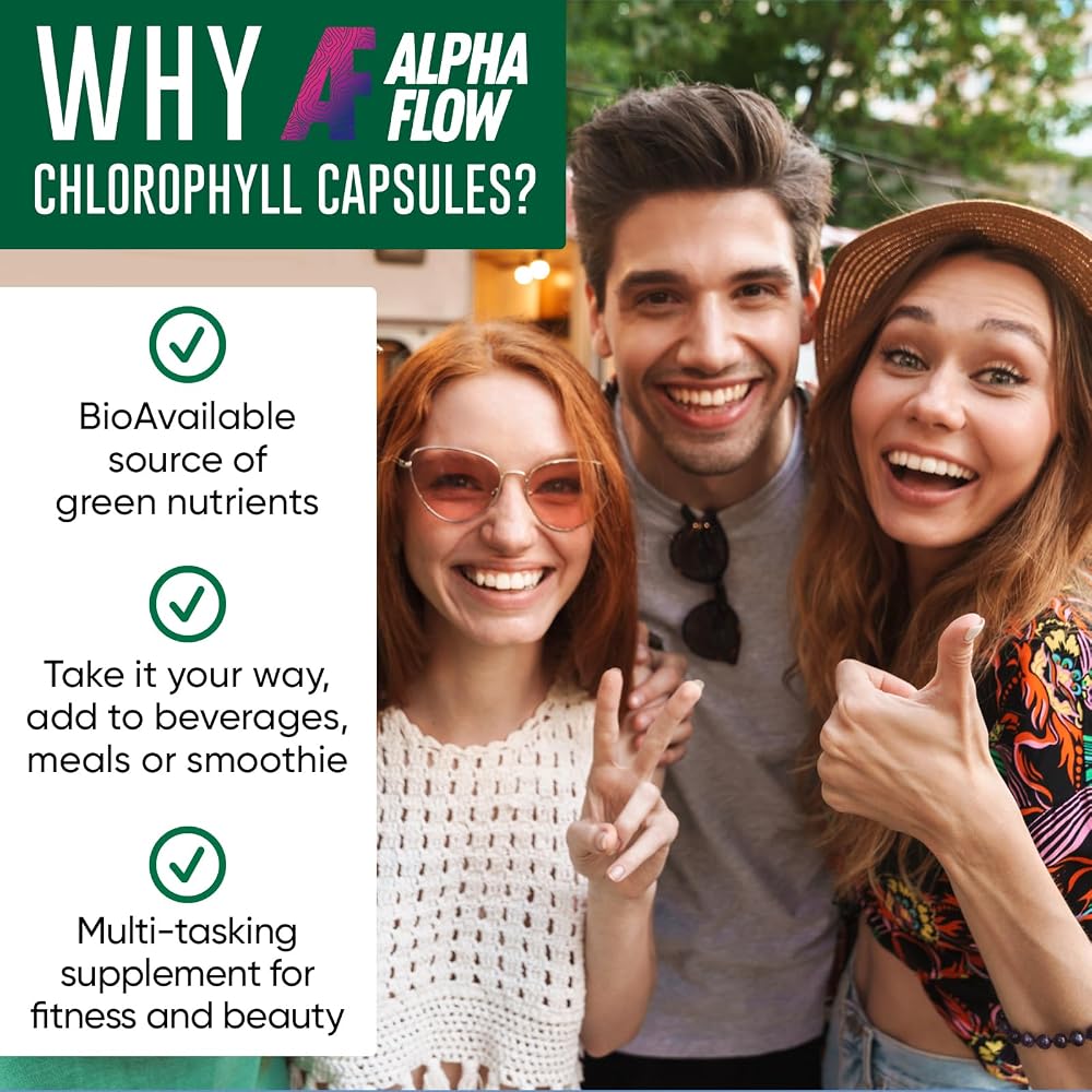 Alpha Flow Chlorophyll Capsules 600mg - 240 Vegetarian Capsules - image 7