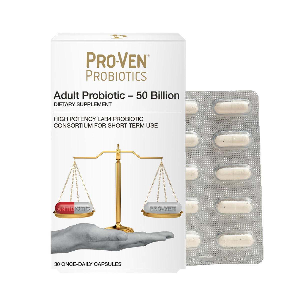 Pro-Ven Daily Probiotics 50 Billion CFU Digestive Support - 30 Capsules