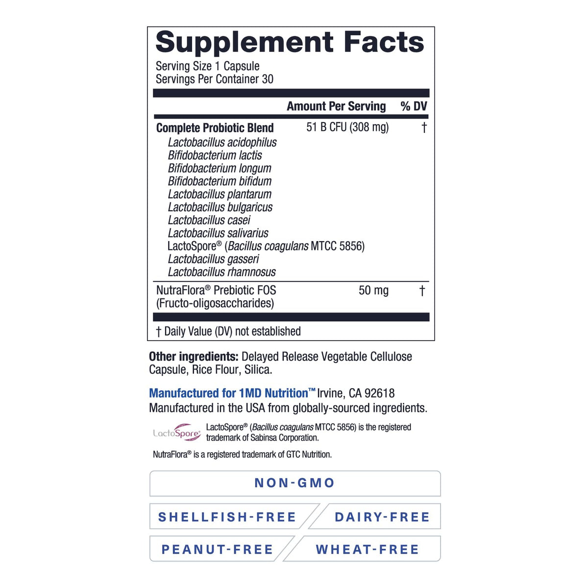 1MD Nutrition Complete Probiotics - Parent