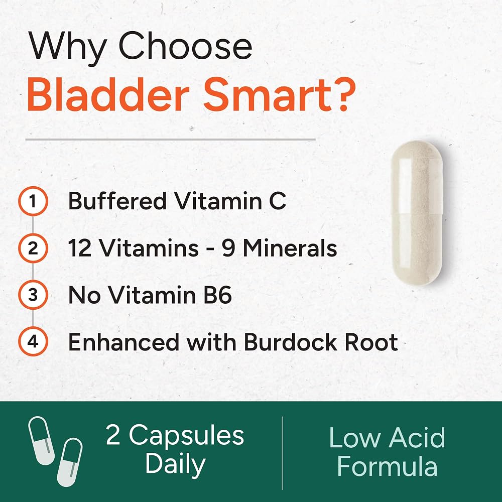 BLADDER SMART Low-Acid Multivitamin for Sensitive Bladders - 60 Capsules - image 3