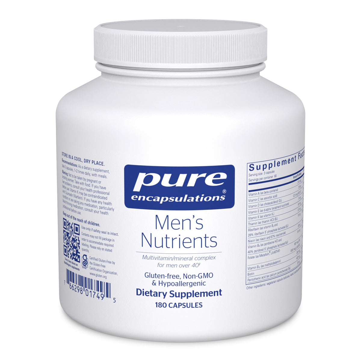 Pure Encapsulations Men's Nutrients Multivitamin - 180 Capsules