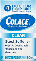 Colace Clear Docusate Sodium Stool Softener 50mg - 84 Capsules
