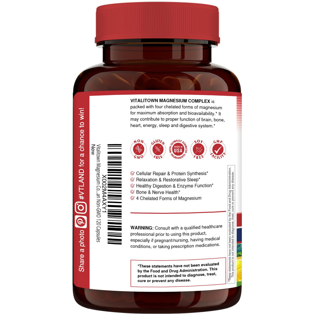 Vitalitown Magnesium Complex 500mg - 120 Capsules - image 6