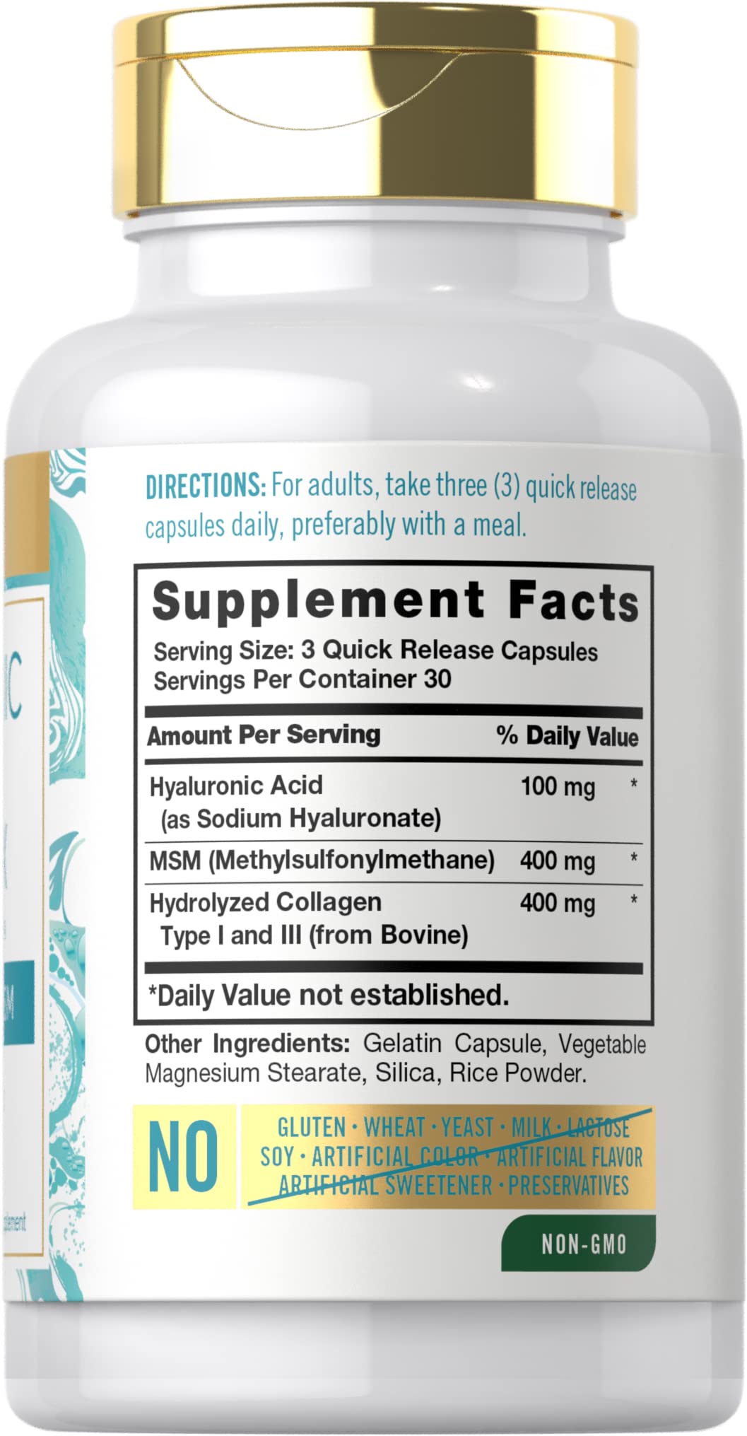 Carlyle Hyaluronic Acid Complex 900 mg with Collagen - 90 Capsules - image 2