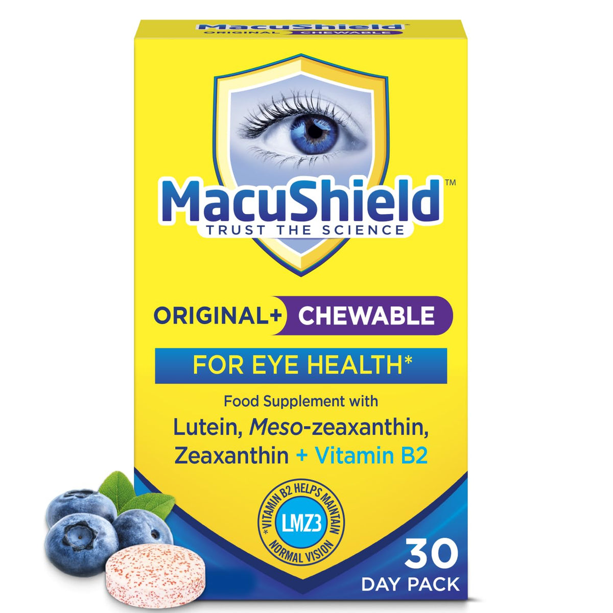 MacuShield Original Chewable Eye Health Supplement - 30 Tablets