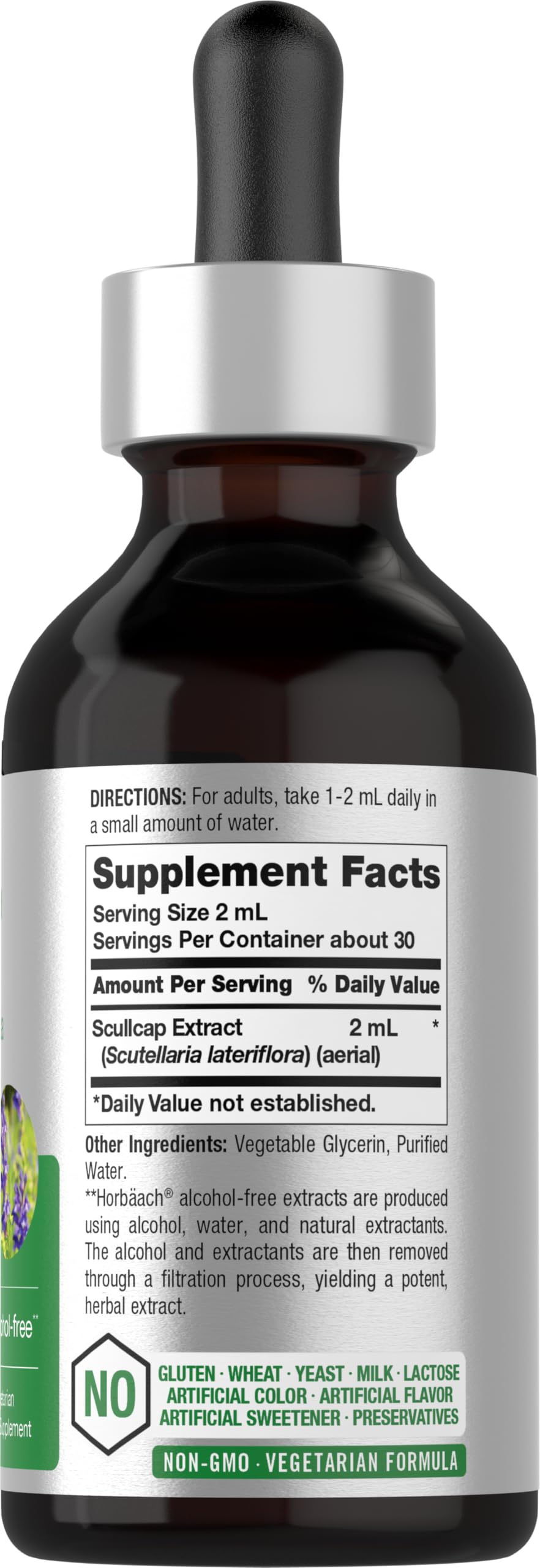 Horbäach Scullcap Herb Tincture Liquid Extract - 2 fl oz - image 2