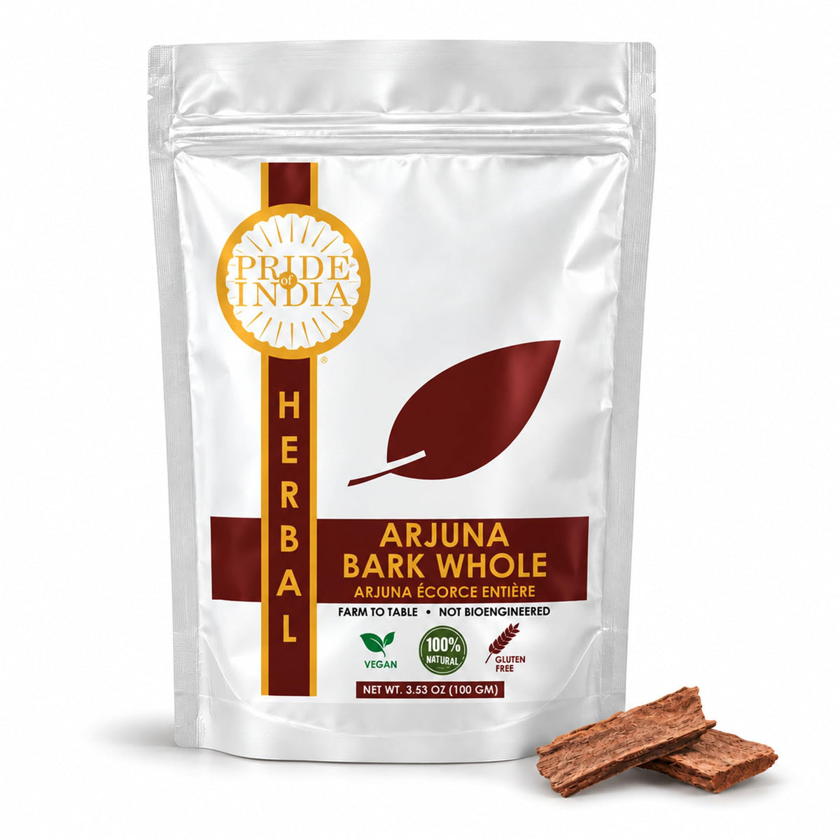 Pride Of India Arjuna Bark Whole - 3.53 oz