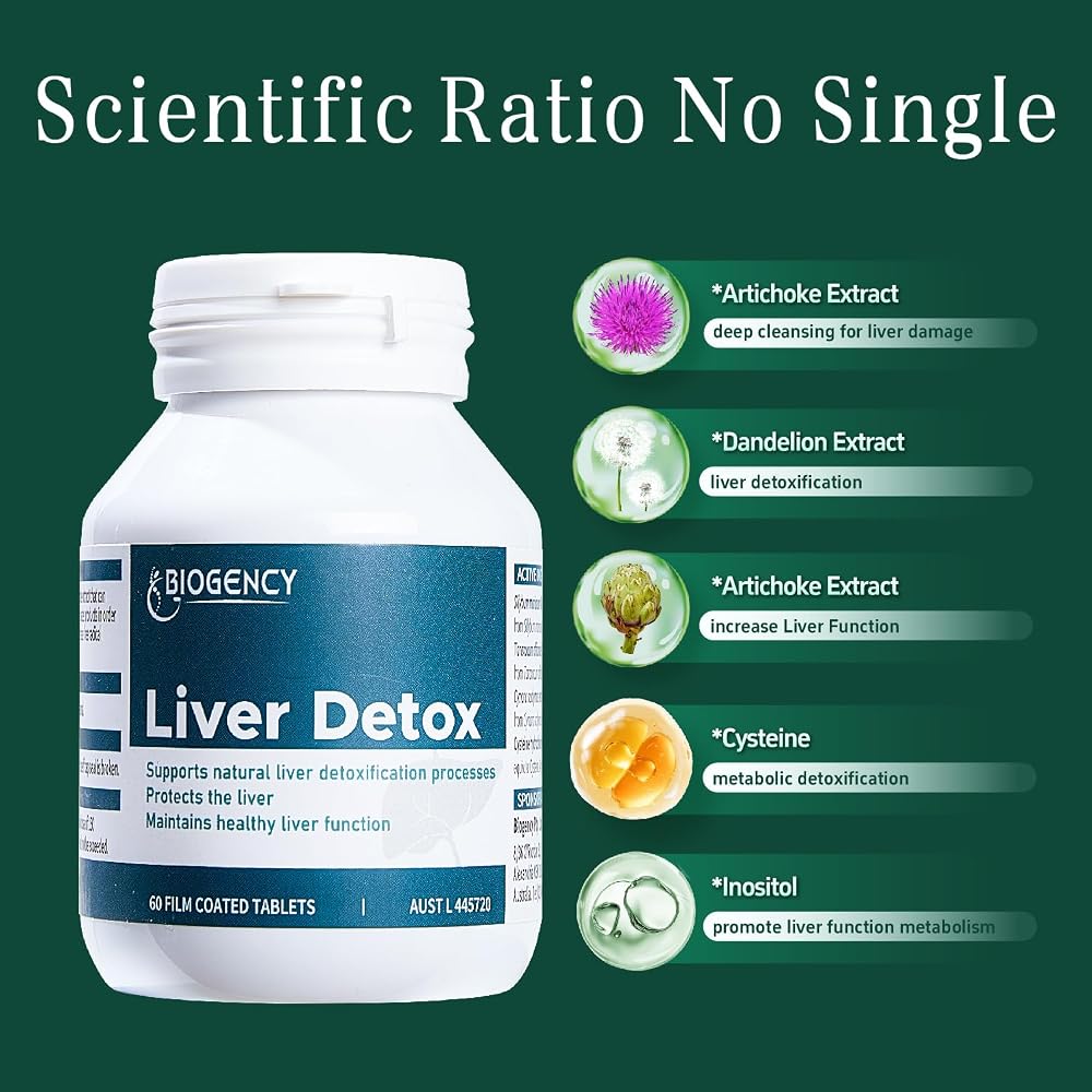 Biogency Liver Detox Cleanse Recovery Formula Herbal Support - 180 Tablets - image 4