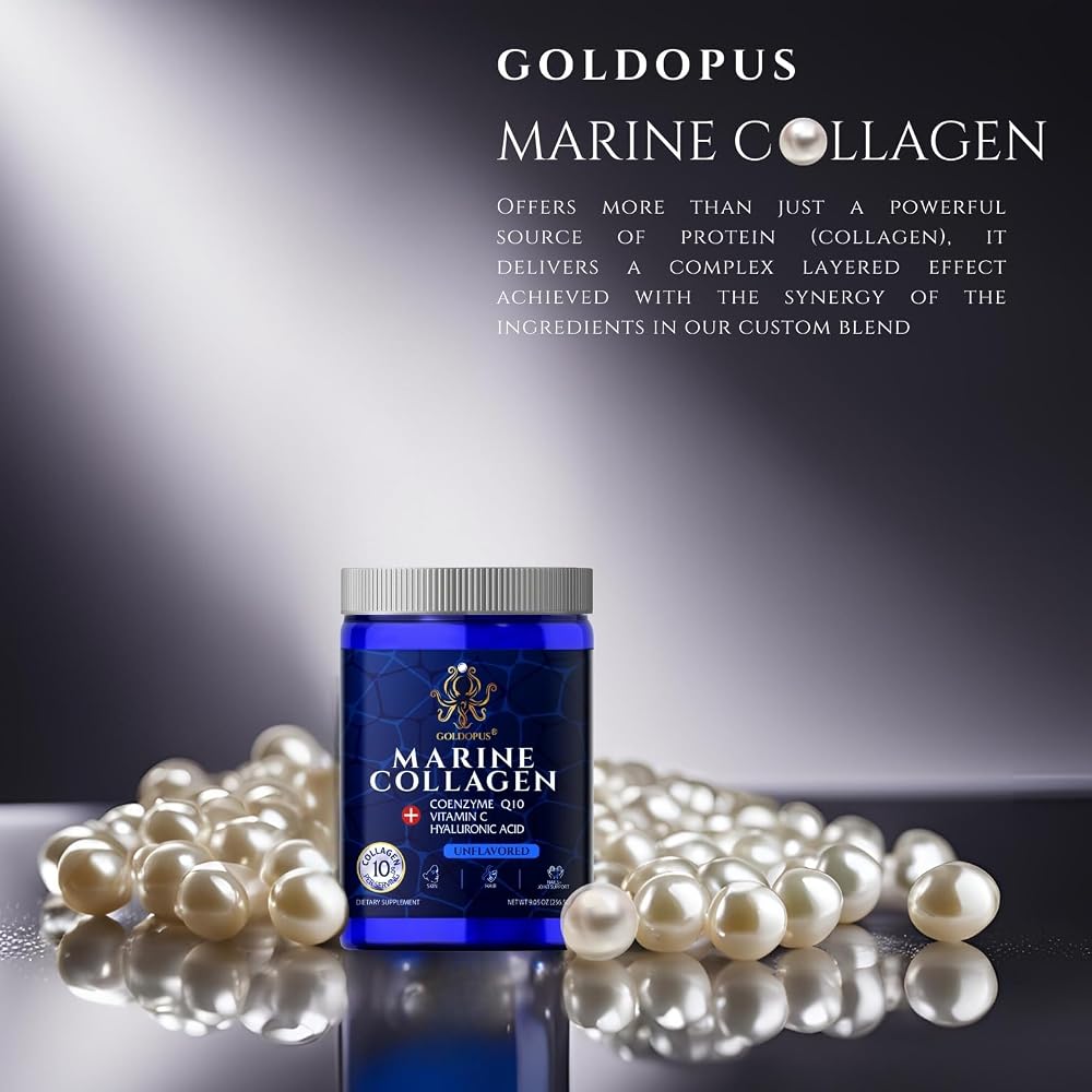 GOLDOPUS Marine Collagen Peptides Powder with Hyaluronic Acid - 9.05 oz - image 6