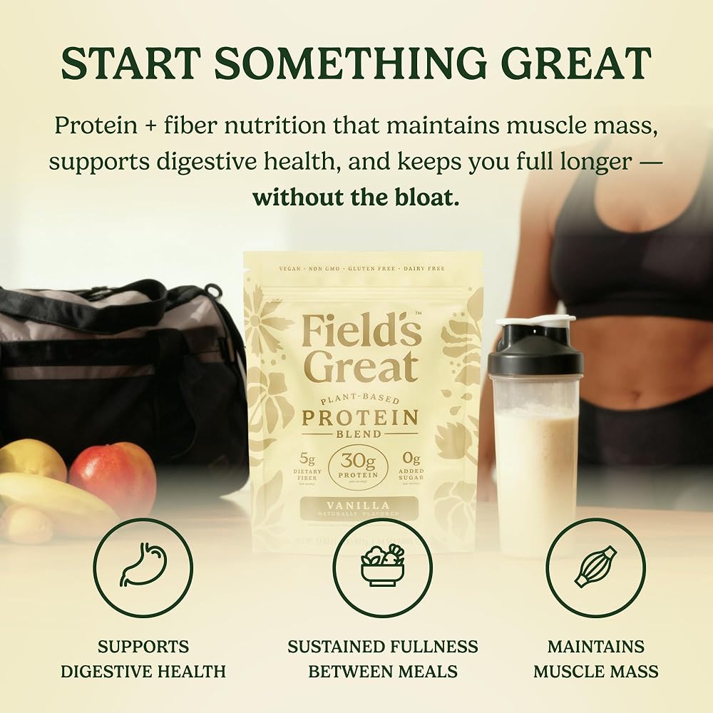Field's Great Plant-Based Protein with Fiber for Muscle Maintenance