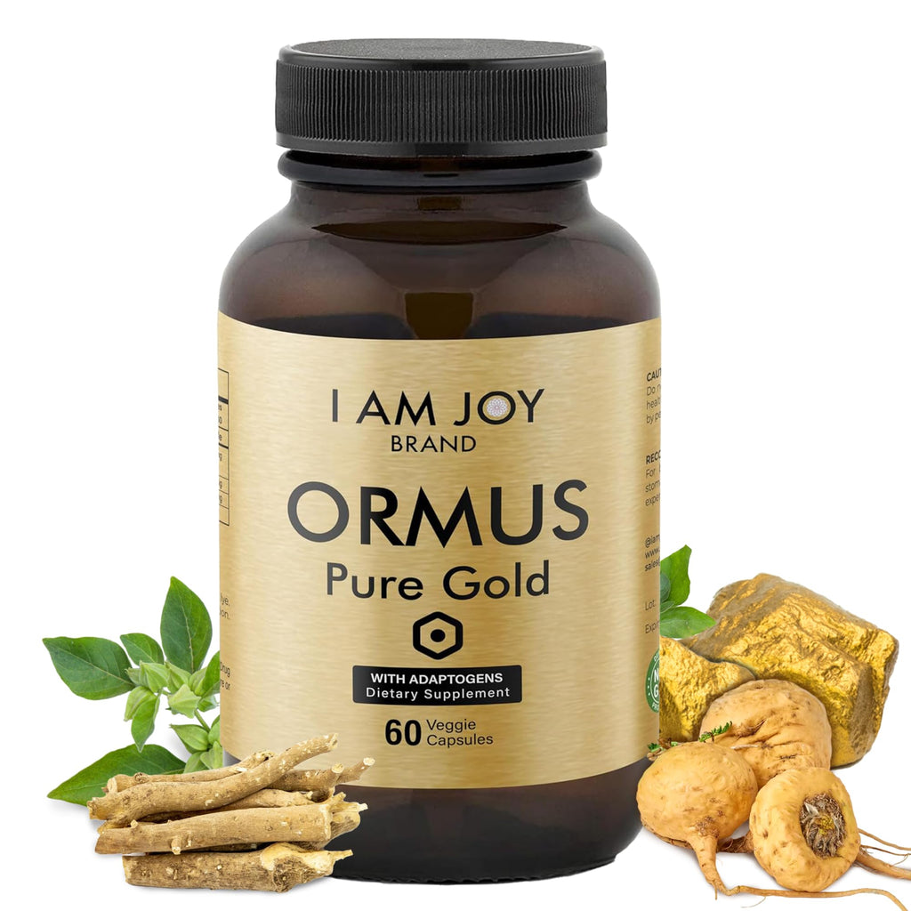 I Am Joy co. Ormus Gold Capsules with Adaptogens - 60 Vegan Capsules