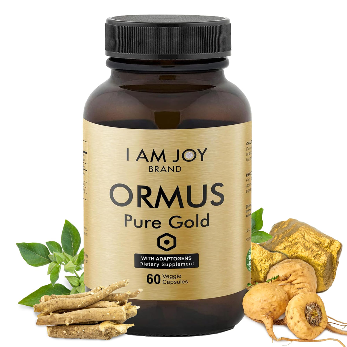 I Am Joy co. Ormus Gold Capsules with Adaptogens - 60 Vegan Capsules