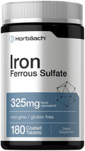Horbäach Iron Supplement Ferrous Sulfate - 180 Tablets