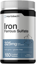 Horbäach Iron Supplement Ferrous Sulfate - 180 Tablets