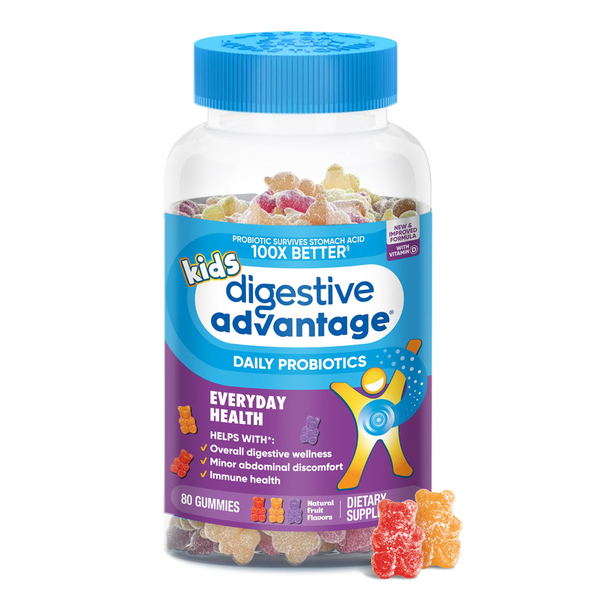 Digestive Advantage Daily Probiotic Gummy for Kids - 80 Gummies