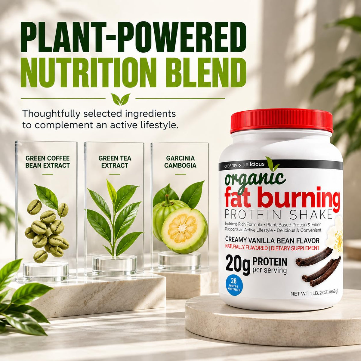 Maximum Slim Plant-Based Protein Shake Creamy Vanilla Bean - 513 oz - image 5