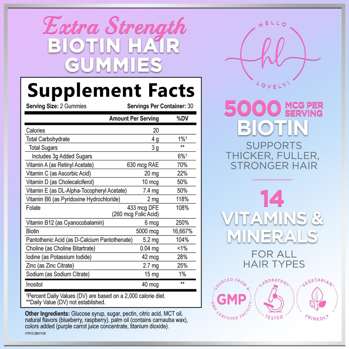 Hello Lovely! Hair Vitamin Gummy - Advanced Hair