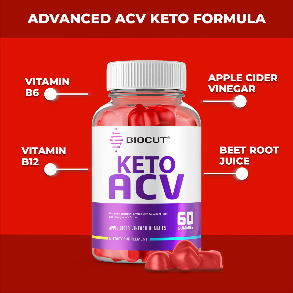 Ideal Performance Keto Biocut Keto ACV Gummies - 120 Count - image 2