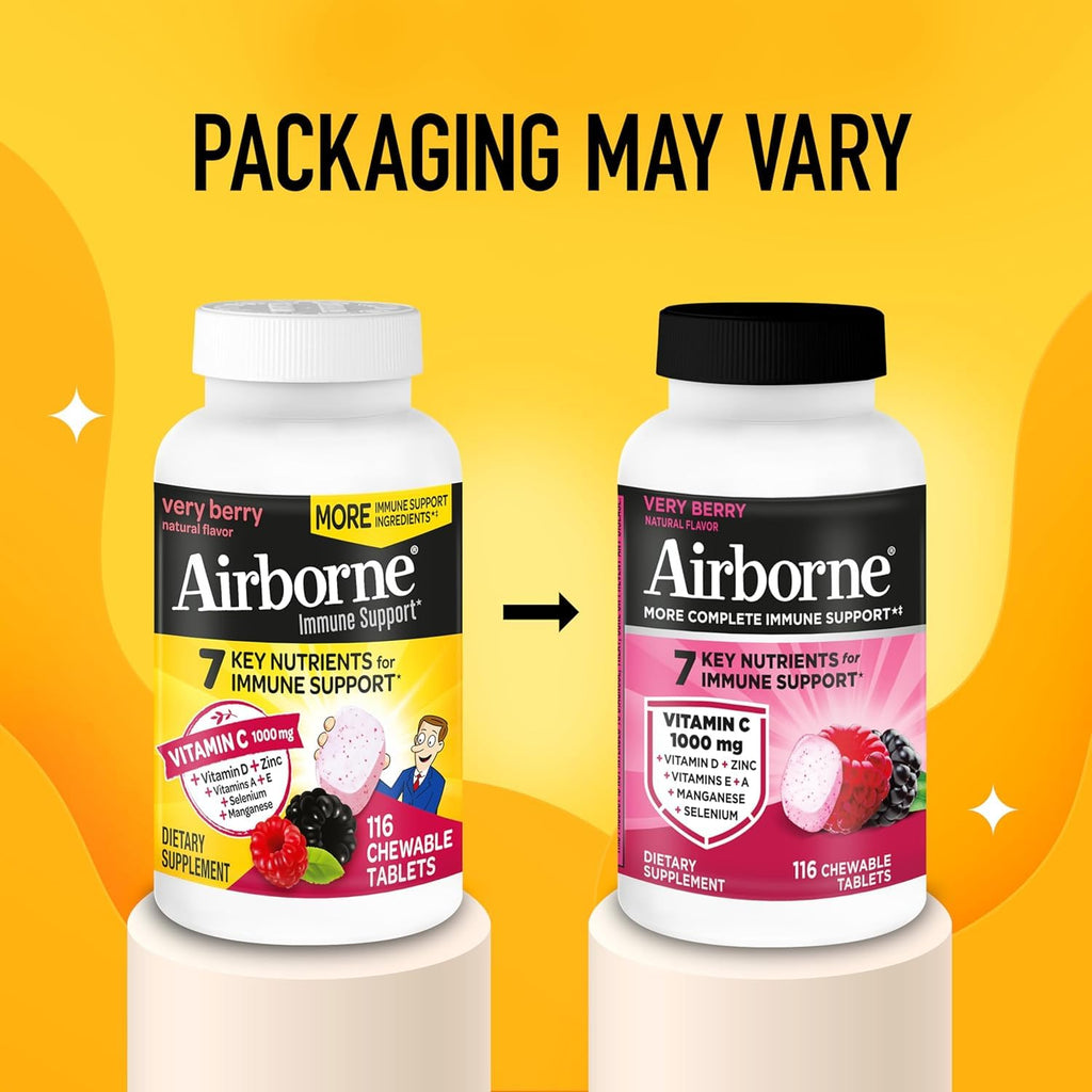 Airborne Vitamin C 1000mg + Zinc Immune Support - 232 Tablets - image 3