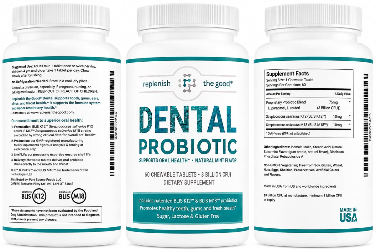 Replenish the Good Dental Oral Probiotic - 60 Chewable Tablets - image 2