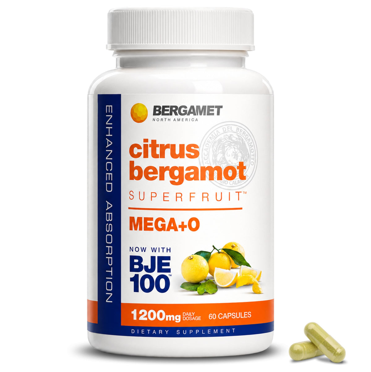 BergaMet Citrus Bergamot Supplement 1200mg - 60 Capsules