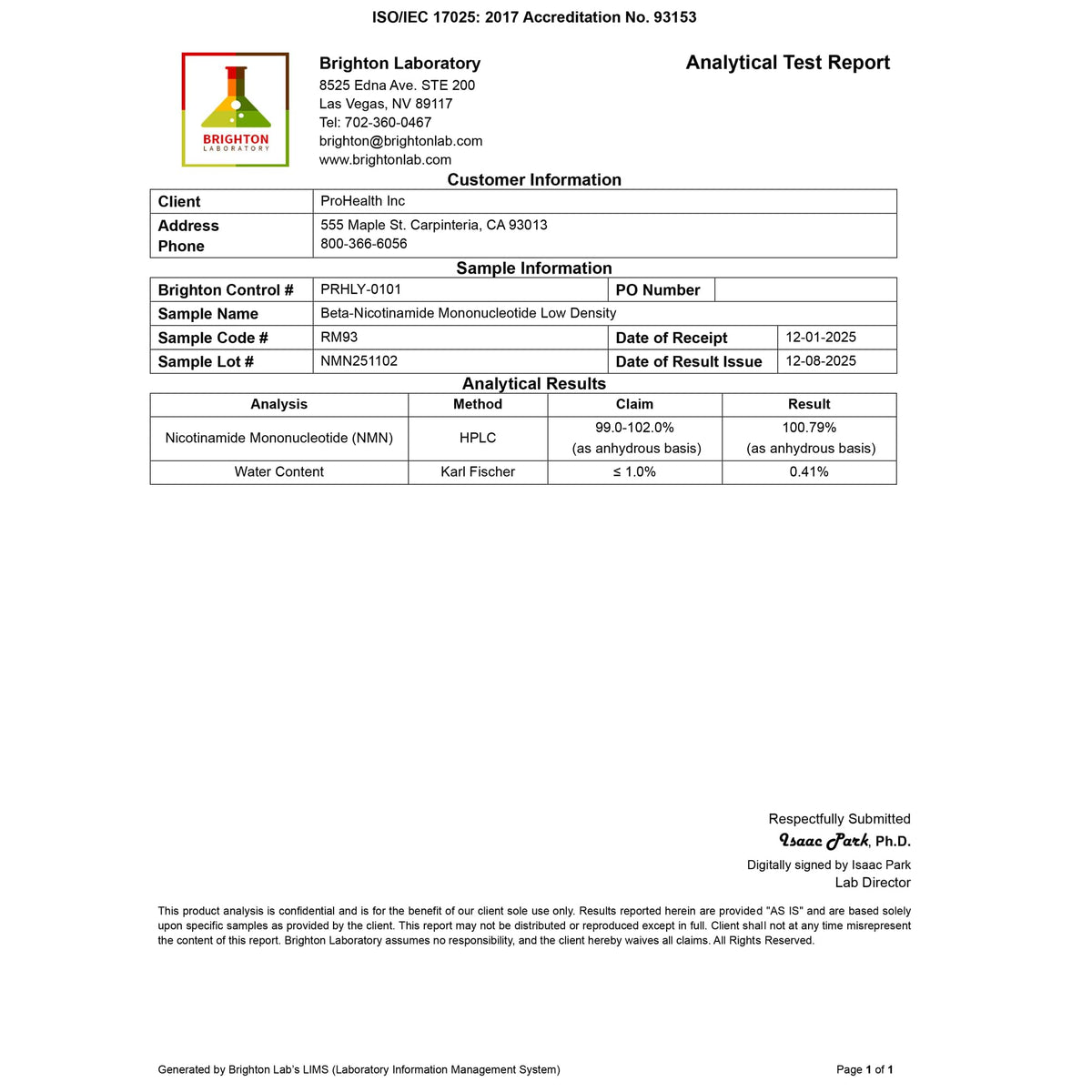 ProHealth NMN Pro Powder Clinically Studied Uthever® NMN. NAD+