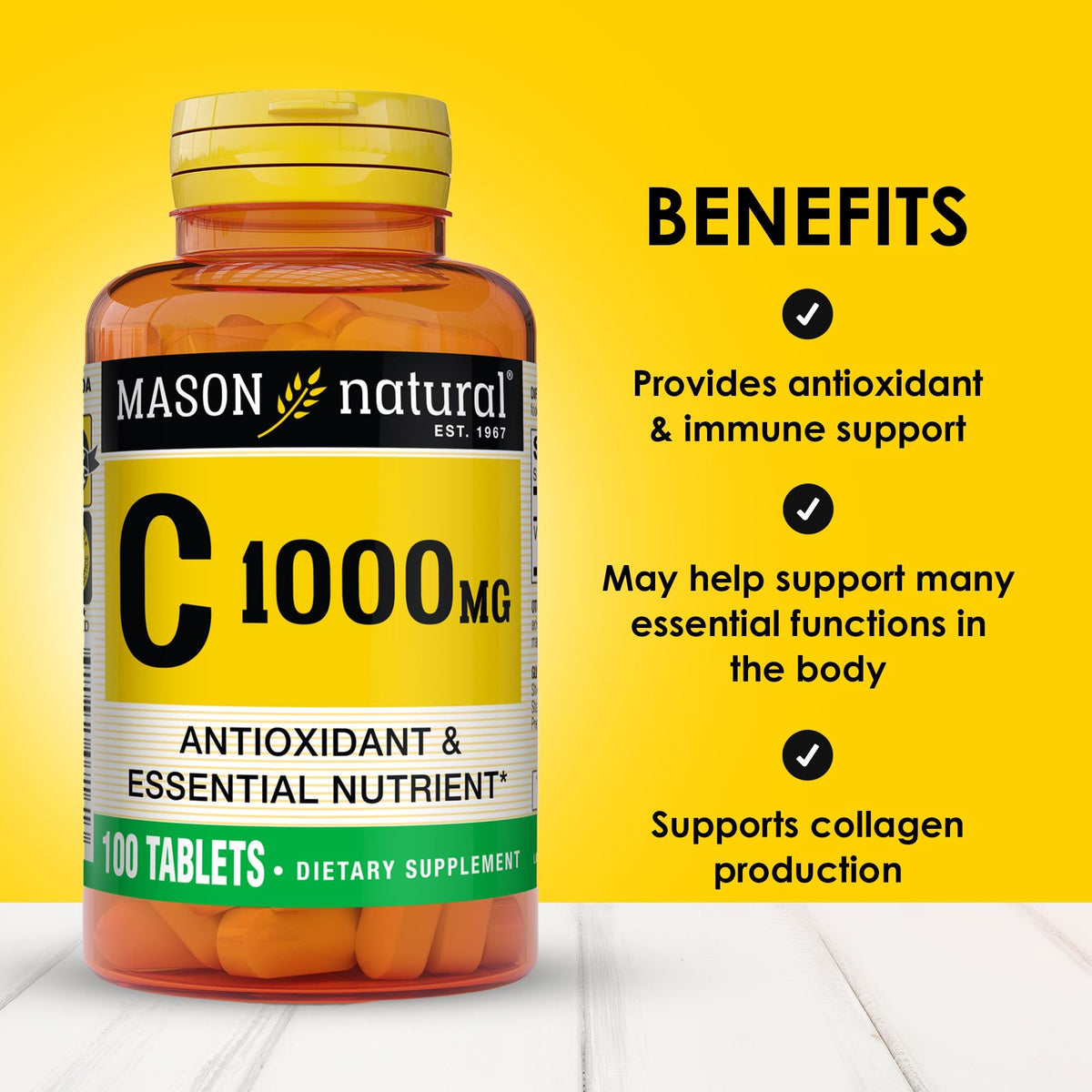 Mason Natural Vitamin C 1000 mg Immune Support - 300 Tablets - image 2