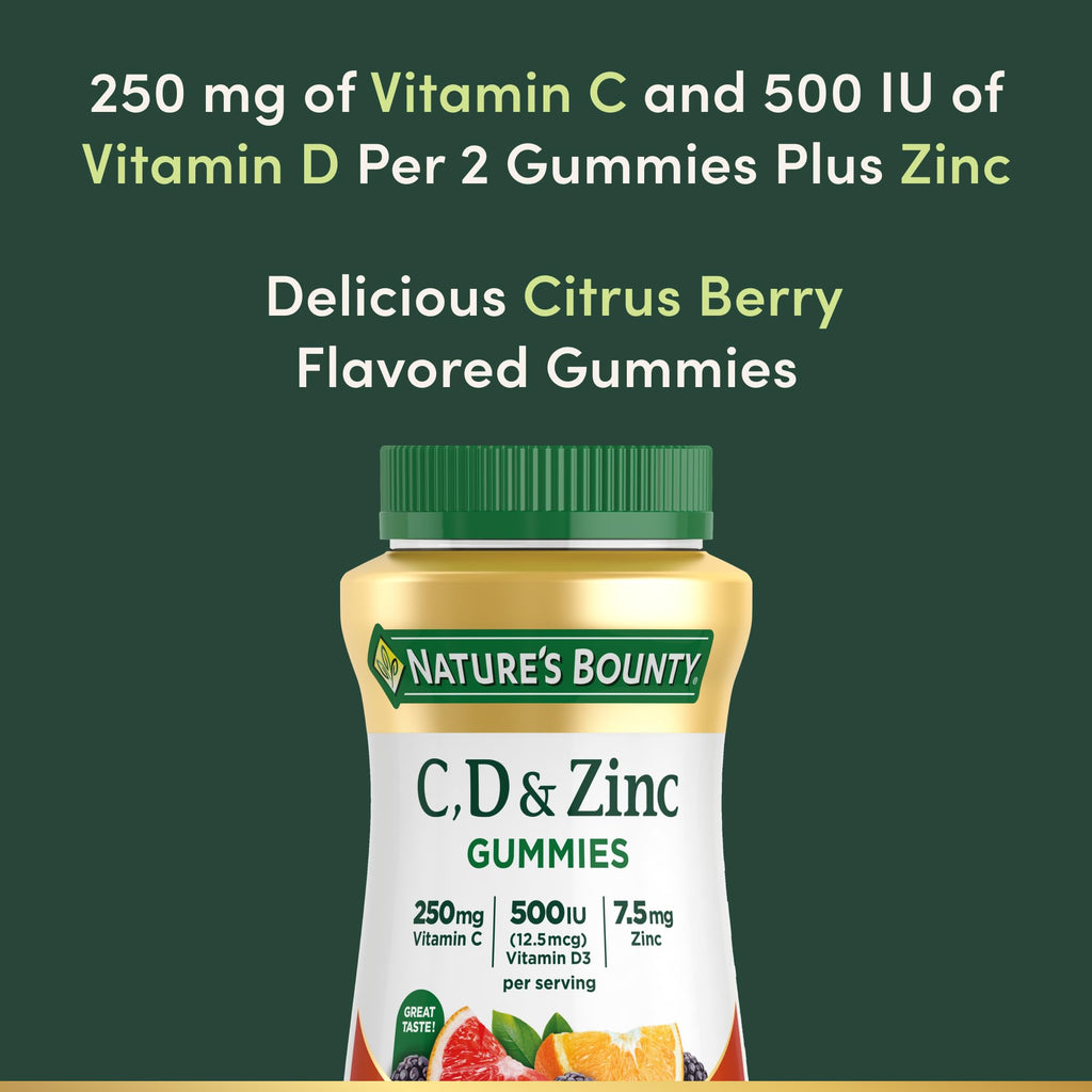 Nature's Bounty C, D, & Zinc Gummies Citrus Berry - 70 Count - image 4