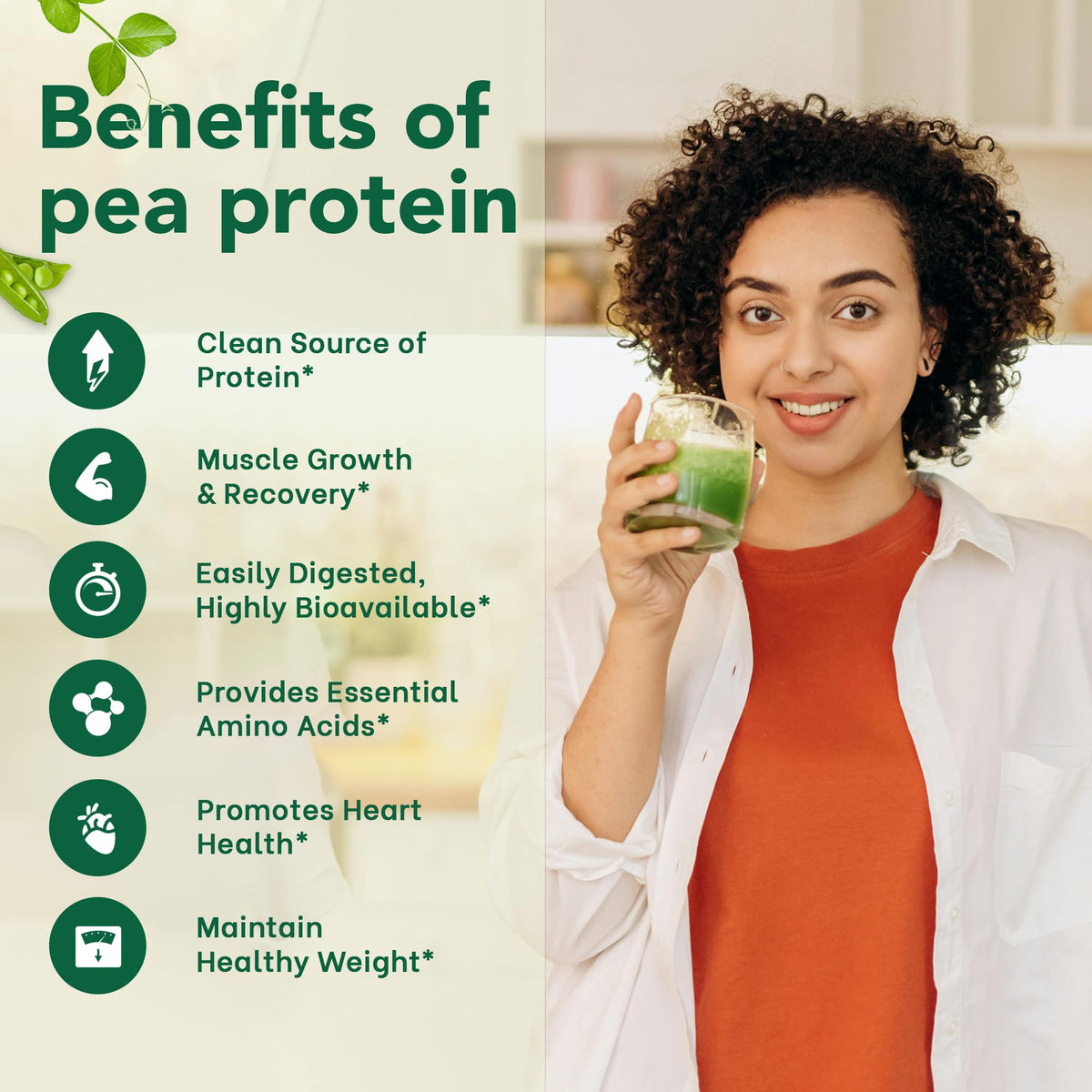 Zammex Organic Pea Protein Powder 26g - 2.62lbs - image 3